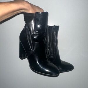 ALDO patent leather high heel boots